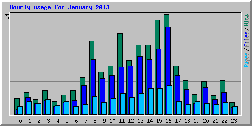 Hourly usage for January 2013