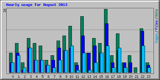 Hourly usage for August 2013